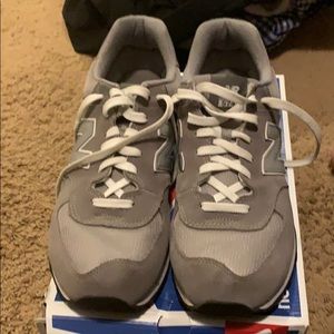 Grey New Balance 574 suede